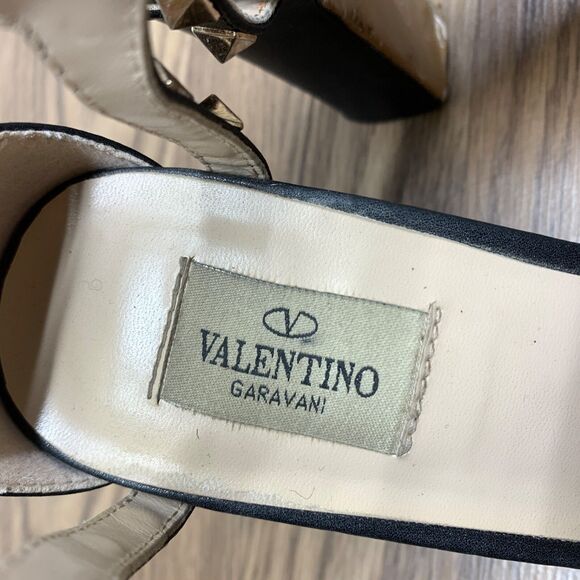 Valentino Garavani Rockstud Women's Size EU 40 Black Leather Stiletto Sandals. - Picture 7 of 15
